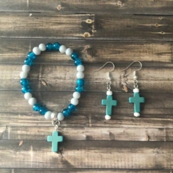 Cross Jewelry Set for girls communion confirmation - Picture 1 of 3